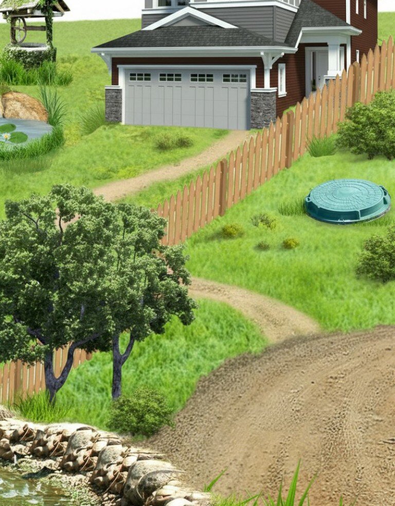 Расположение септика от дома и забора — на каком расстоянии устанавливать