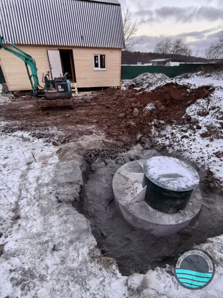 Зимний монтаж септика в Московской области