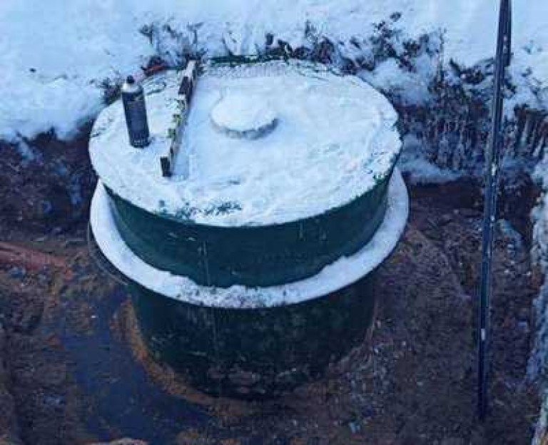 Зимний монтаж септика в высокие грунтовые воды в д. Парфентьево