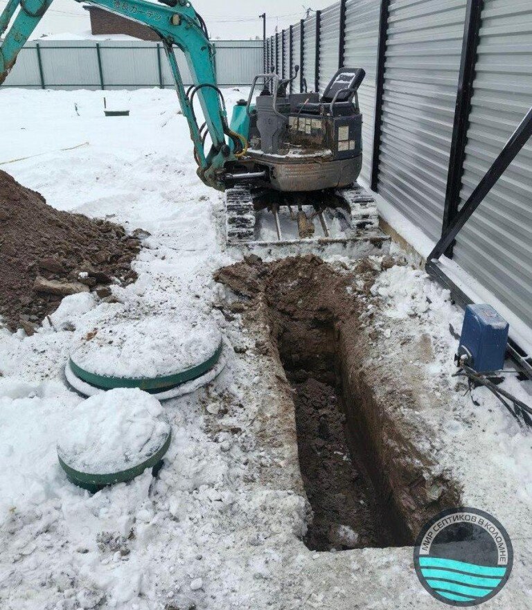 Установка септиков в зимних условиях в Московской области