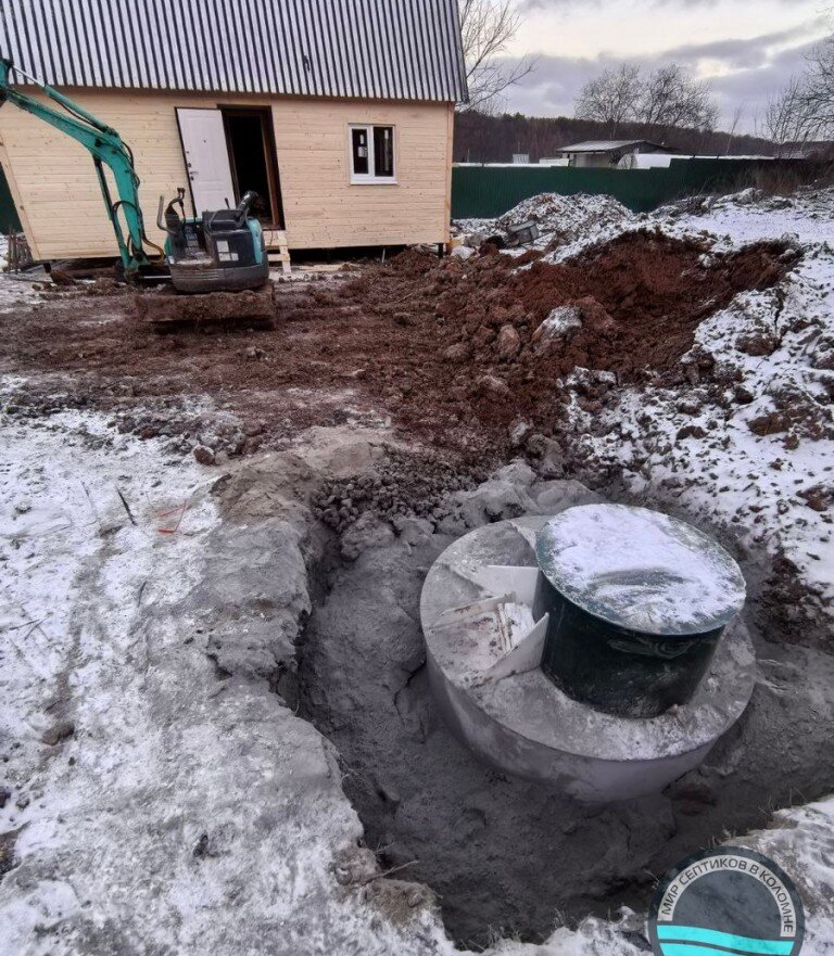 Зимний монтаж септика в Московской области